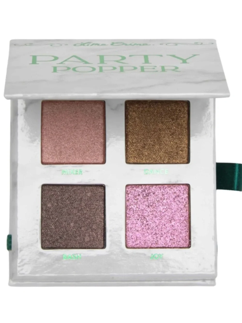 NIB Lime Crime Party Popper Eyeshadow Palette Metallic Shimmer Mauve Nude 4 Colo